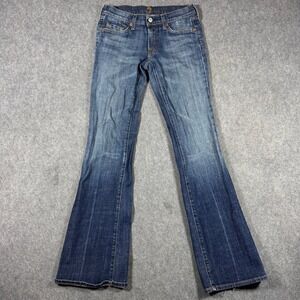 7 For All Mankind Bootcut Jeans Womens 29x32 Blue Low Rise Medium Wash USA Made